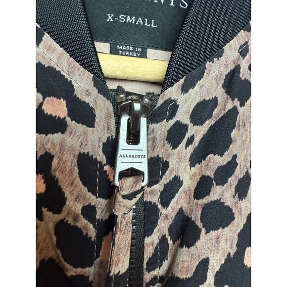 AllSaints Ella Lyos Silk Bomber Jacket Sz. XS - Picture 5 of 9